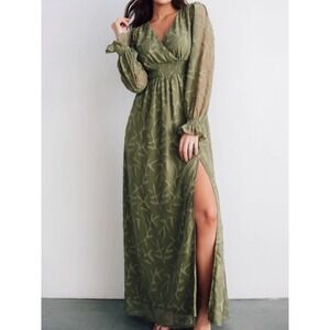 Baltic Born Bridget Textured Maxi Dress 3XL Long Sleeve Smocked Waist